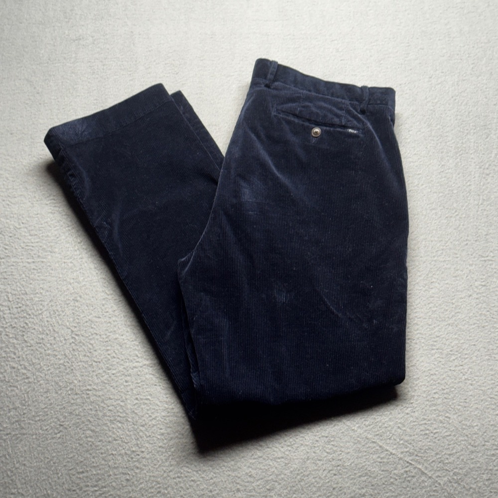 Polo Ralph Lauren Mens Corduroy Pants 36x32 Navy Blue Stretch Classic Fit Cords